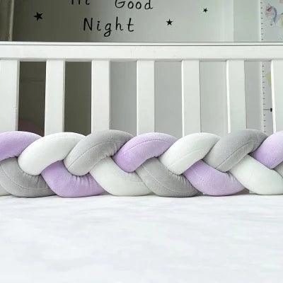 Tour de lit Tressé| Rose,gris,blanc - La Passion Des Enfants
