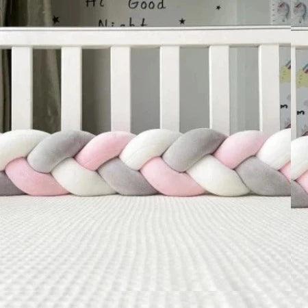 Tour de lit Tressé| Rose,gris,blanc - La Passion Des Enfants