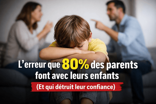 Enfant triste pendant une dispute entre parents illustrant l’erreur que 80 % des parents font avec leurs enfants