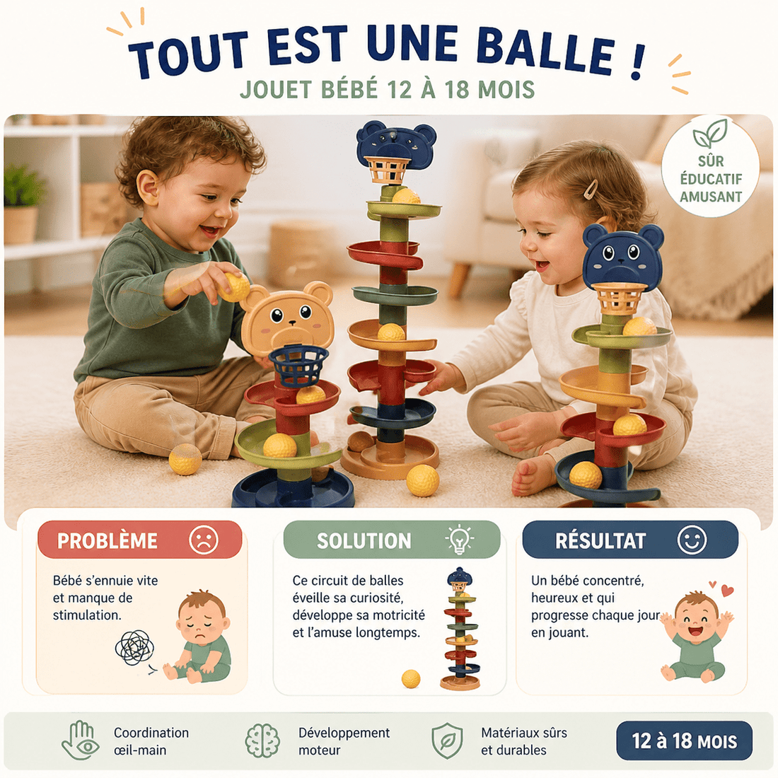 jouet bebe 12 a 18 mois-tour de balle