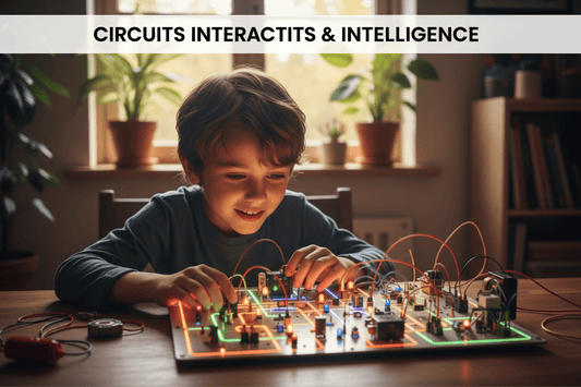 Enfant jouant avec un circuit interactif éducatif lumineux - développer l'intelligence - PassionsEnfant