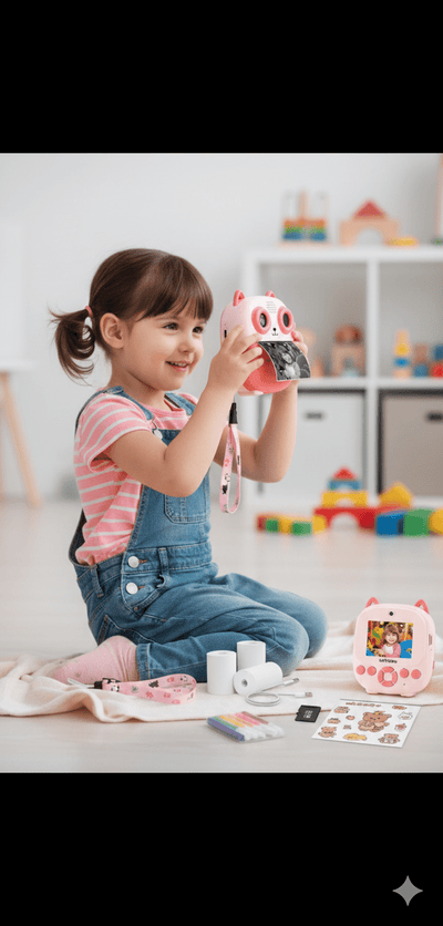 Appareil photo jouet avec papier thermique pour enfants