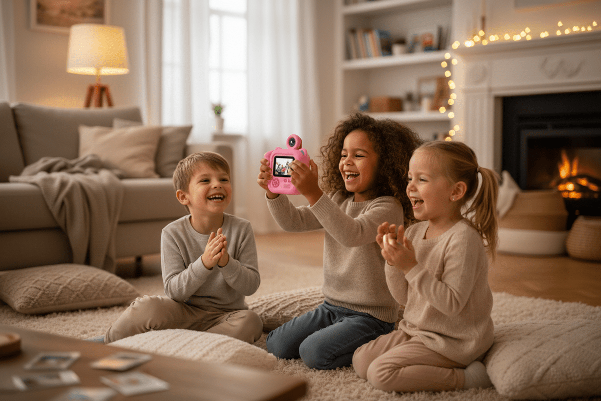 3 enfants à la maison avec l'appareil Realy PIC