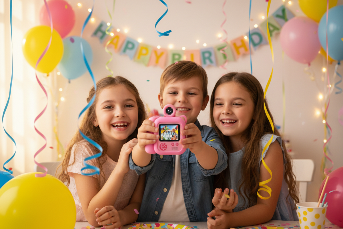 3 enfants à une fête avec l'appareil Realy PIC