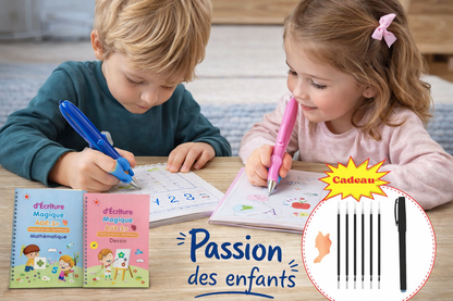 Cahier d’écriture magique pour enfant avec stylo effaçable, apprentissage de l’écriture et des chiffres dès 3 ans