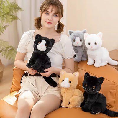 peluche chat douce pour bébé et enfant jouet éducatif et doudou rassurant idée cadeau naissance ou anniversaire