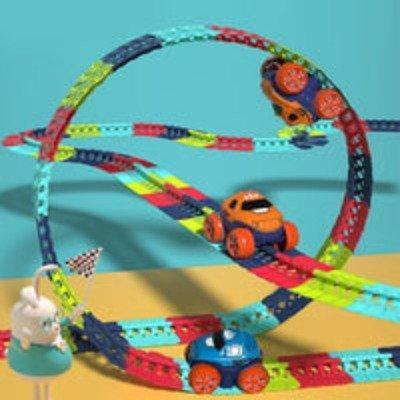Milaget Circuit de Course Flexible Jouet pour Enfants Amusant avec 4 Mini Voitures Moulées sous Pression pour 3 Ans et Plus Milaget Circuit de Course Flexible Jouet pour Enfants Amusant avec 4 Mini Voitures Moulées sous Pression pour 3 Ans et Plus