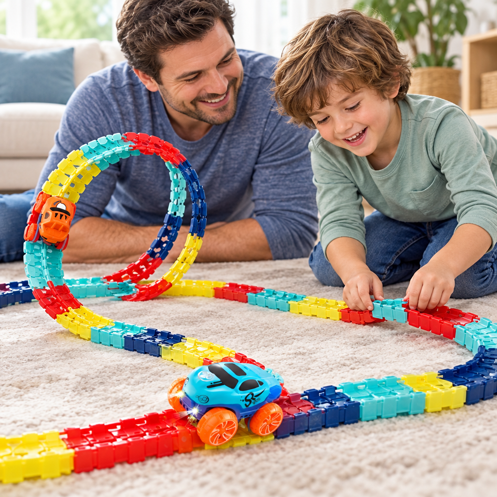Mise en scène générée de LoomCar lors d’un jeu parent-enfant