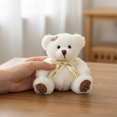 Ours peluche marron bicolore avec texture douce pour accompagner le sommeil des enfants