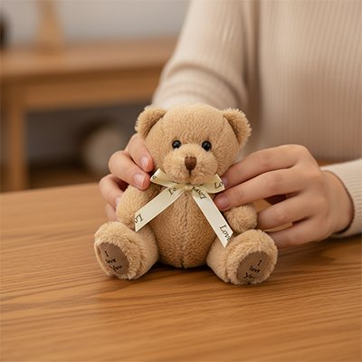 Ours peluche marron bicolore couleur chocolat idéal comme cadeau de naissance mixte