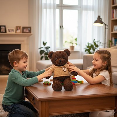 Doudou câlin ours peluche idéal comme cadeau enfant