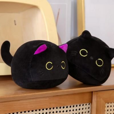 Peluche chat noir mignonne création artisanale