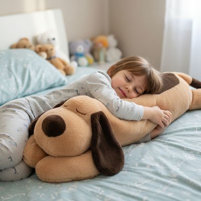 Peluche Chien Comfort Kids détail oreilles et museau réaliste