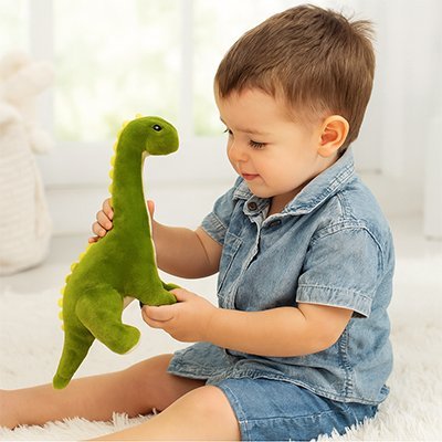 Peluche-dinosaure-verte-en-tissu-doux