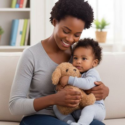 Peluche en Chien douce pour enfant sensible idéale comme cadeau