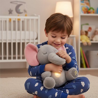 Peluche qui respire ApaiseBébé avec mouvement respiratoire apaisant
