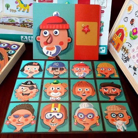 Puzzle magnétique Montessori enfant pour créer des visages