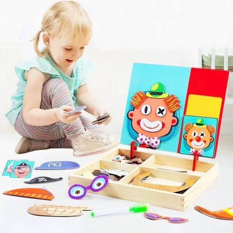 Puzzle éducatif magnétique en bois pour enfant dès 3 ans