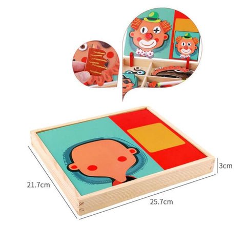 Pièces et expressions faciales du puzzle magnétique Montessori