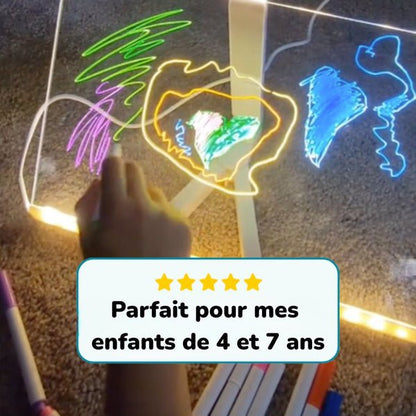 Tableau Lumineux LED Écriture Acrylique 30x20cm Avec 7 Stylos Tableau Lumineux LED Écriture Acrylique 30x20cm Avec 7 Stylos